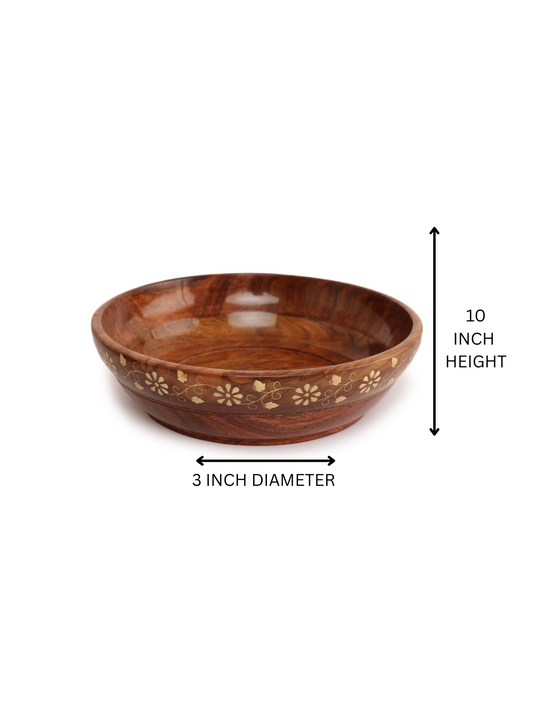 "Handcrafted Sheesham Wood Serving  Bowl Set (Set of 3)"