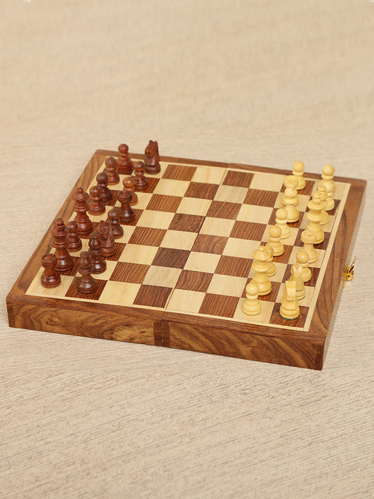 Handcrafted Wooden Folding Chess Set
