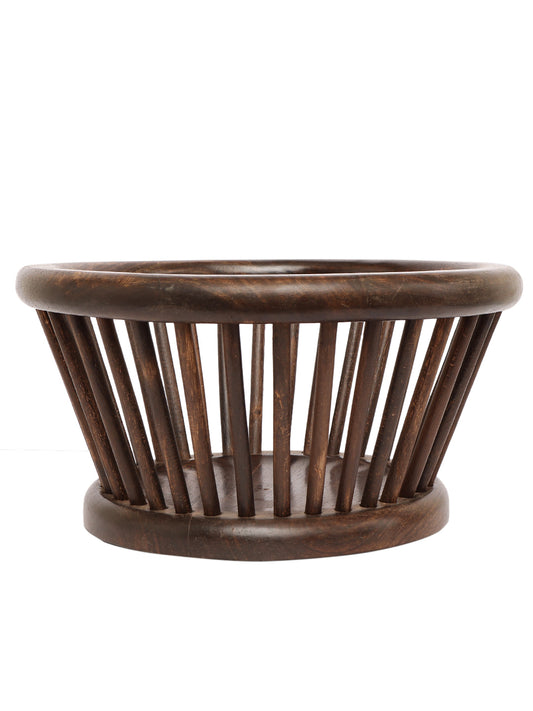 "Handcrafted Wooden Slatted Storage  Baskets - Set of 3"