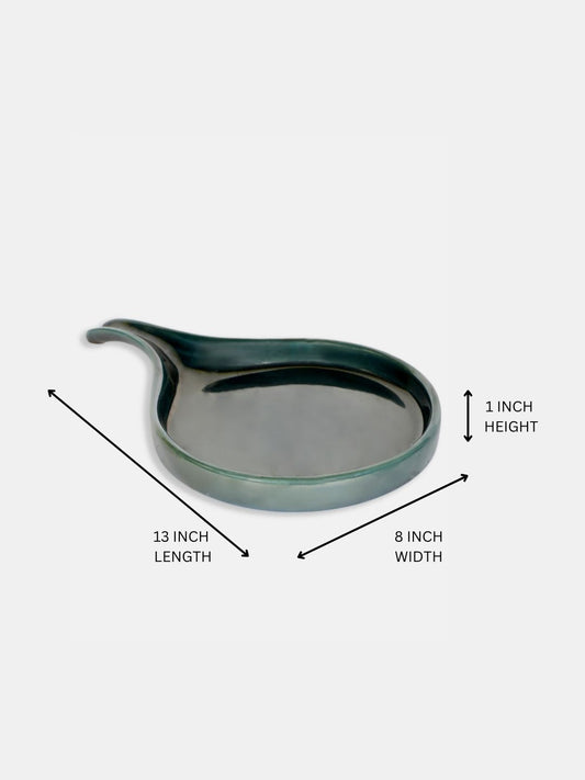 Ceramic serving Platter with handle