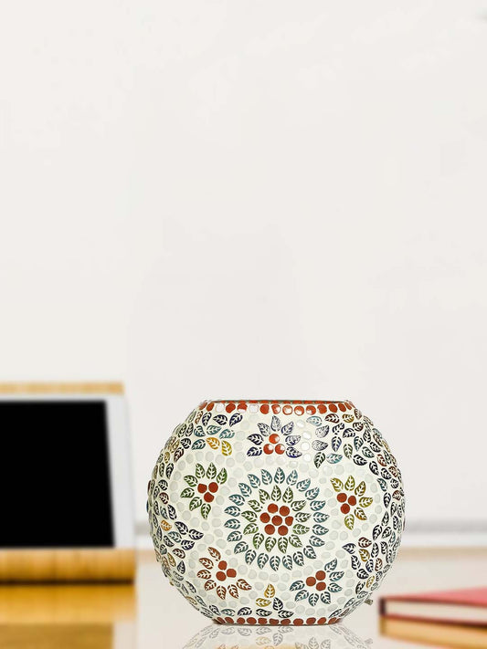 Handicraft Oval Shape Table Lamp | Handmade Glass Lamp with Decorative Crystal Beads for Home Decoration and Gifting