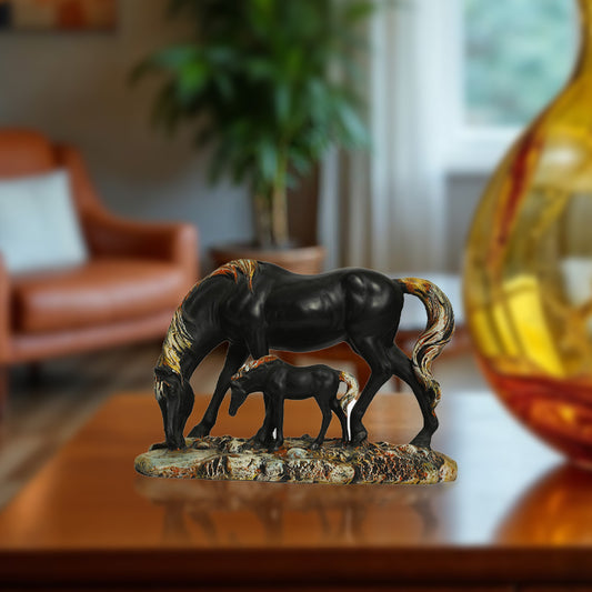 Antique Horse with Baby Horse Statue Animal Figurines Gifts Antique Design for Home Decoration, Living Room Bedroom