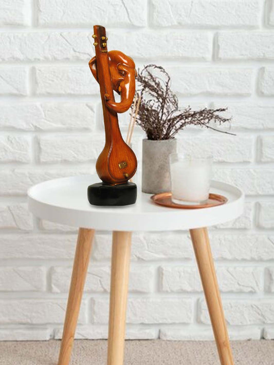 Ganesh Face with Sitar Spiritual Showpiece for Home and Office Decor | Gift Item | Resin