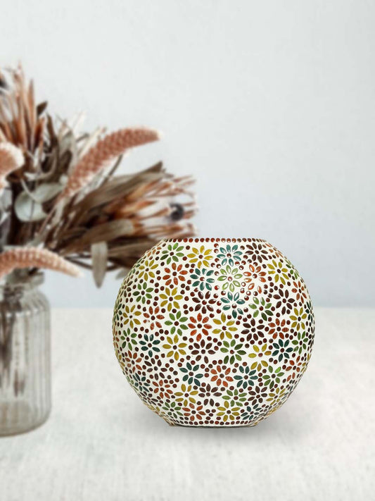 Handicraft  Oval Shape Table Lamp | Handmade Glass Lamp with Decorative Crystal Beads for Home Decoration and Gifting