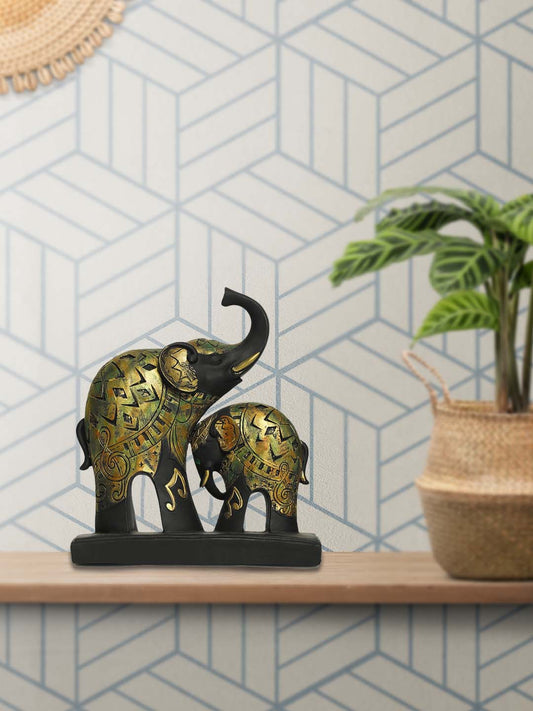 Elephant Family Antique Design Sculpture for Home Decor Living Room Showpiece Figurine