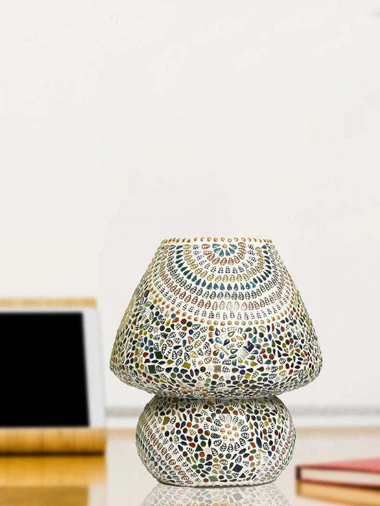 Handcrafted Multicolor Mosaic Glass Mushroom Lamp – Decorative Table Lamp