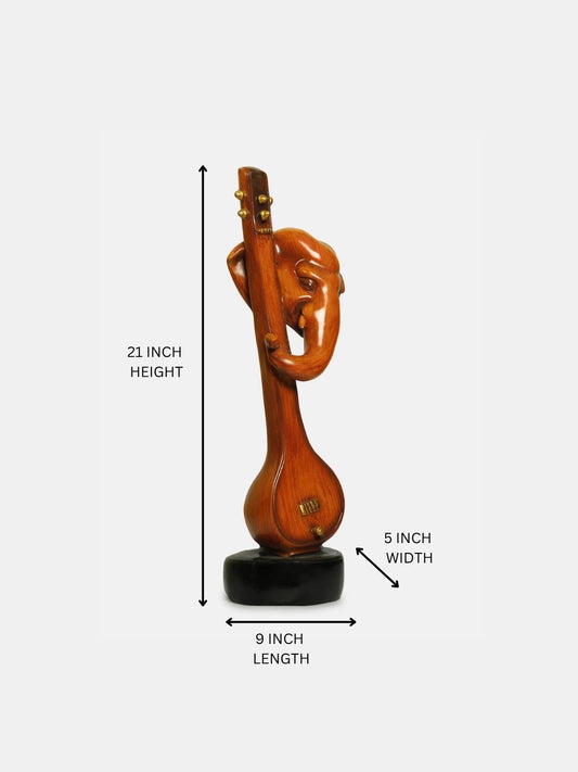 Ganesh Face with Sitar Spiritual Showpiece for Home and Office Decor | Gift Item | Resin