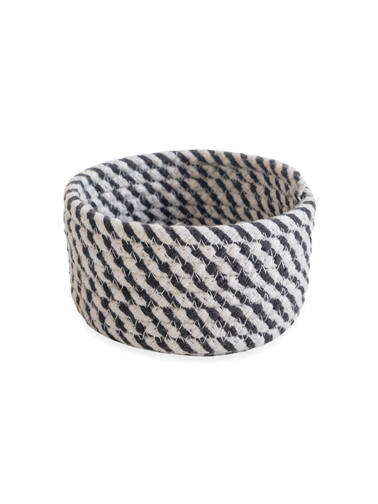 Cotton  Organizer With Handle, Home & Kitchen Jute/Mini Rope Handwoven Eco-friendly Wicker Multipurpose Storage Shelf Basket for Hamper Gift Toy Books Stationar