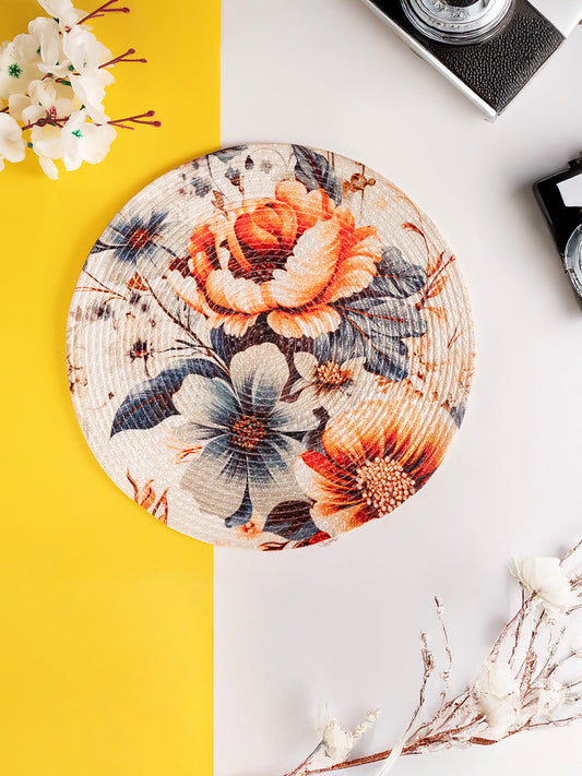 Vintage Bloom Round Rug – Non-Slip, Absorbent, Machine Washable