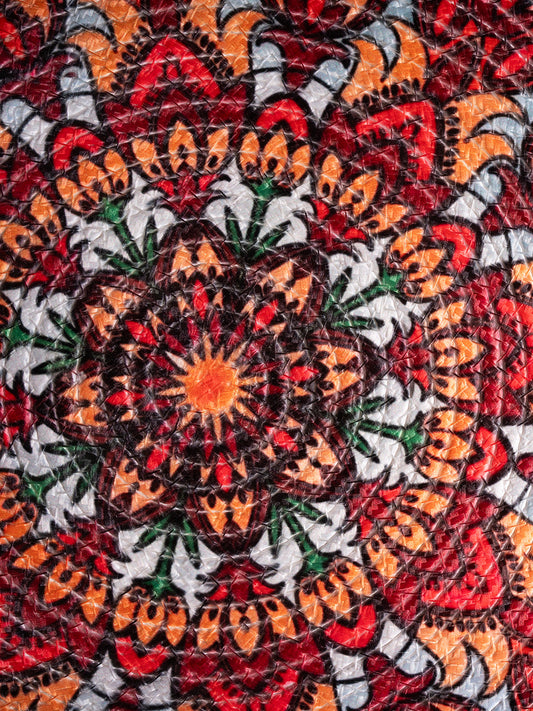 Colorful mandala with a pattern of leaves Table Placemats