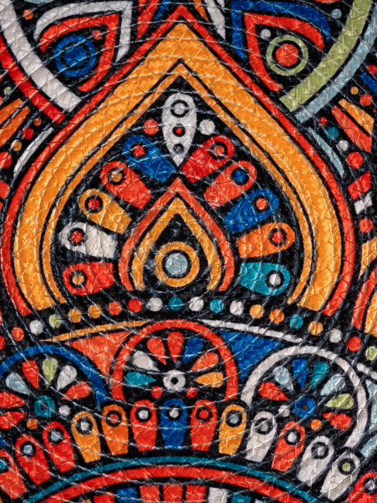 A Round Decorative Placemats with colorful pattern.