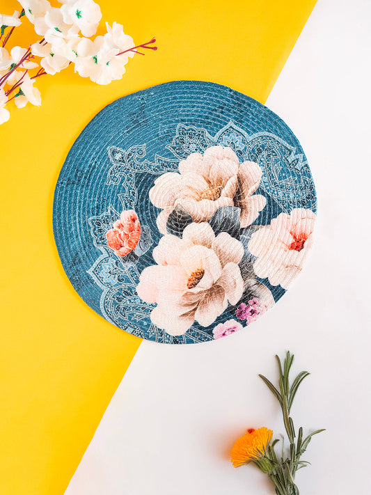 White Rose Printed and cotton table Placemats