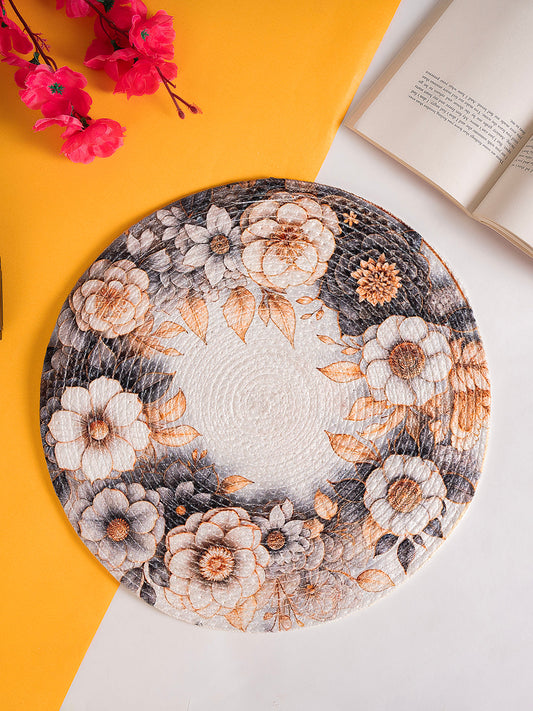 White Flower Printed Table Placemats Set of 4