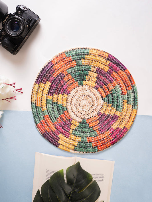 A Handmade jute Table Placemats with Multi Color