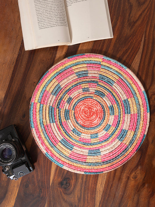 Rounded Table Placemats with multicolor Set of 4