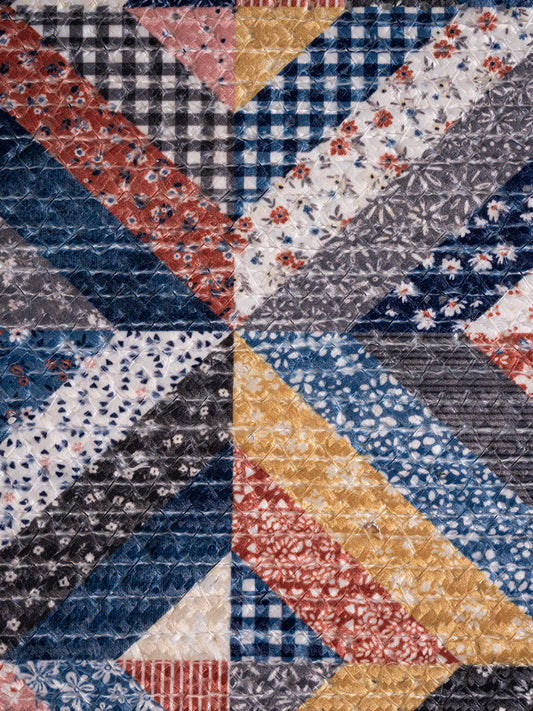 Handcrafted Geometric Patchwork Table Placemat – Multicolor