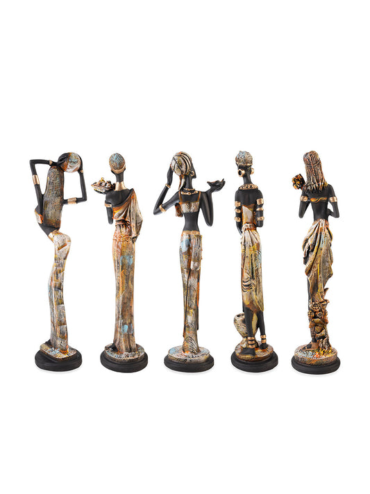 Five Style Standing Lady Statue set