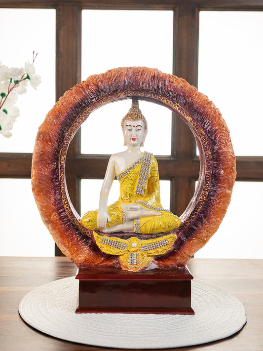 12 inch Handcrafted resin Buddha Statue for Home Decor, Diwali Gifts, Office, Study Table, Meditating Sitting Design