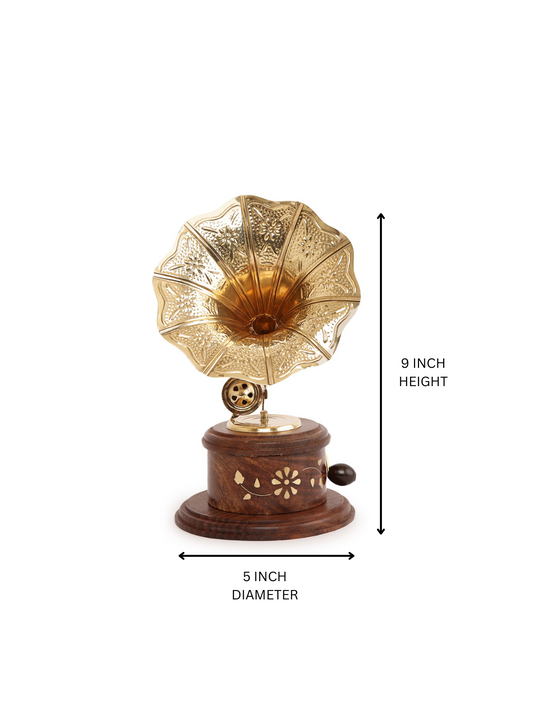 "Vintage Brass Horn Decorative  Gramophone Showpiece"
