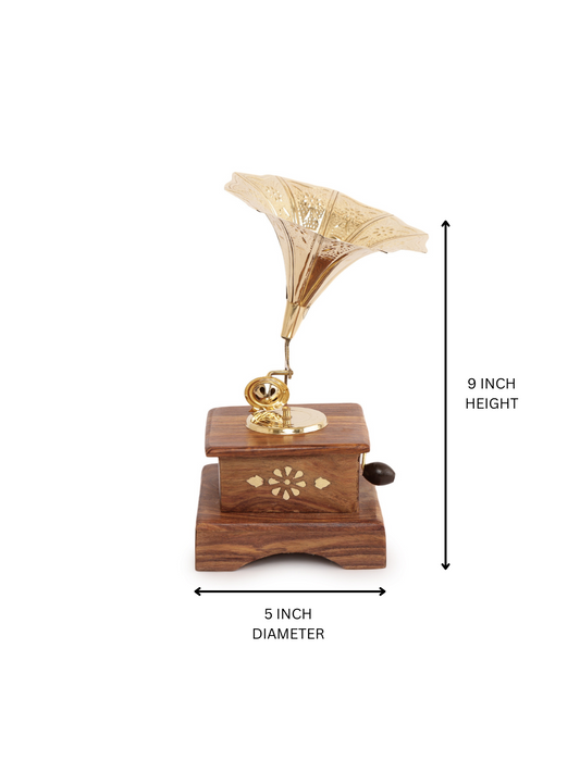 "Vintage Brass Horn Decorative  Gramophone Showpiece"