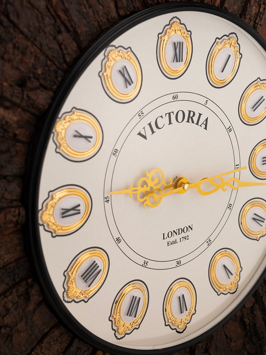 Victoria Antique Wall Clock with Rustic Textured Frame