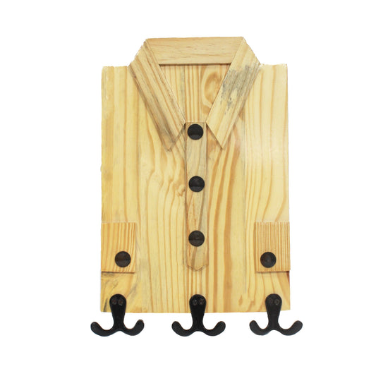 Rustic Wooden Wall Hook Organizer – Handcrafted Pine Coat & Key Rack
