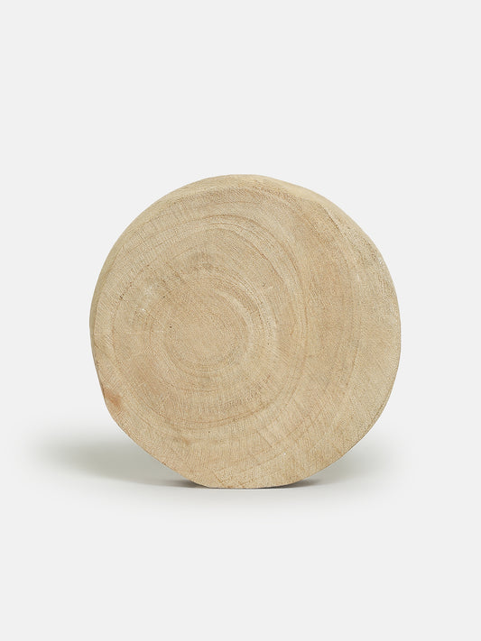 Round Shaped Block Printing Tea Light Wooden Candle/Diya Holder