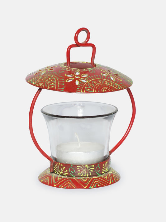 Decorative Metal Lantern Lamp Hanging Light with T-Light Candle Holder