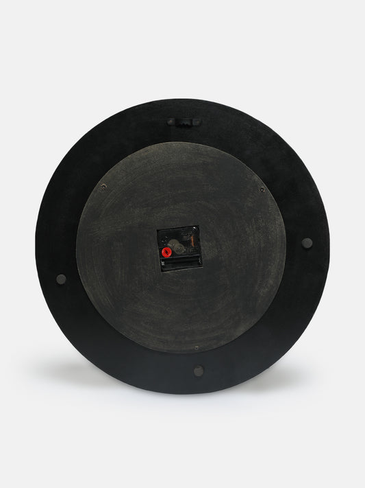 Decorative Wall Clock with Wooden Frame, 40X40 cm Diameter Color Brown