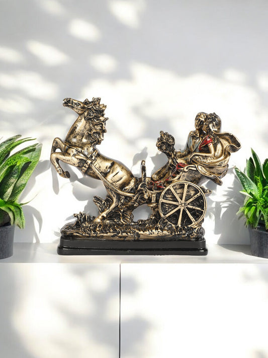 Gold Color Couple Statue || Couple on Rath || Couple on Chariot || Golden Couple || Married Couple || Couple Statue