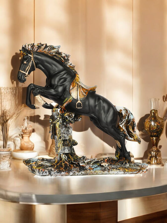 Resin Horse Showpiece for Home Decor Showpiece, Running Horse Statue European Style for Home Decor and Office Decor for Good Luck Gifts for Home Decorative Item.