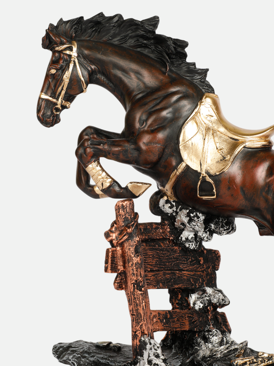 (Brown Color) Resin Horse Showpiece for Home Decor Showpiece, Running Horse Statue European Style for Home Decor and Office Decor for Good Luck Gifts for Home Decorative Item.