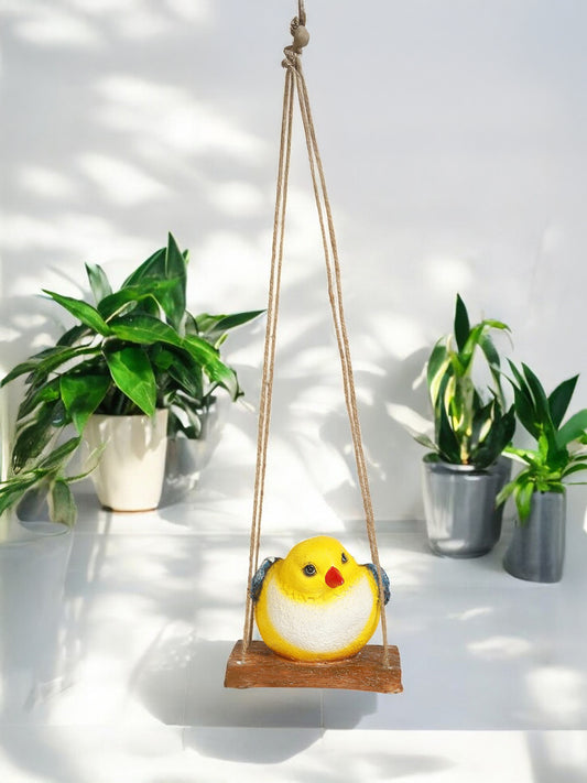 Yellow (Color) Resin Bird Hanging for Garden Decor, for Decoration