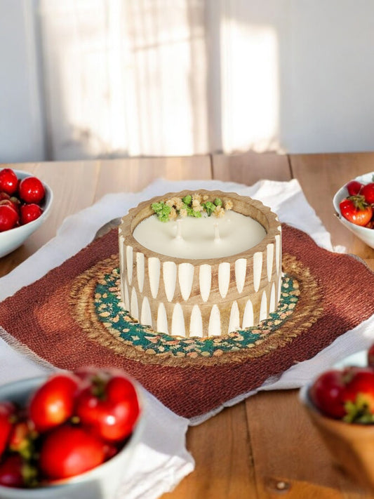 (Pure White Color) Scented Wooden  Candle, Pure Soy Wax, Christmas Decoration Candle for Home Decor