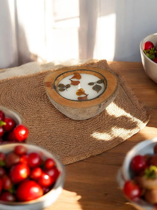 (Brown color) Scented Wooden  Candle, Pure Soy Wax, Christmas Decoration Candle for Home Decor