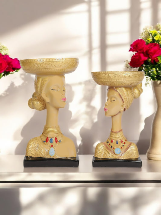 Modern Abstract Home Decor Sculpture - Contemporary Art for Living Room, Office, and Bedroom (Jaipuri Lady)