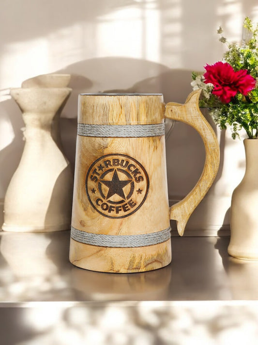 Vintage Wooden Beer Mug