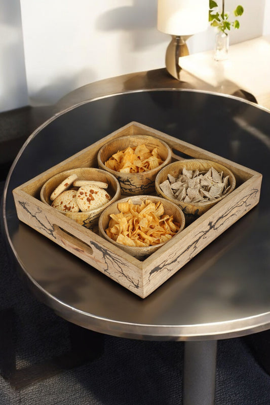 Table Decor Wooden Handicraft Serving Tray