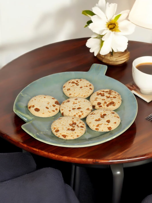 Sage Fish' Serving Platter for Snacks - Platters Ceramic Platter