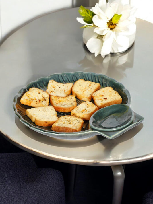 Shell Shaped Ceramic Chips and Dip Serving Platter