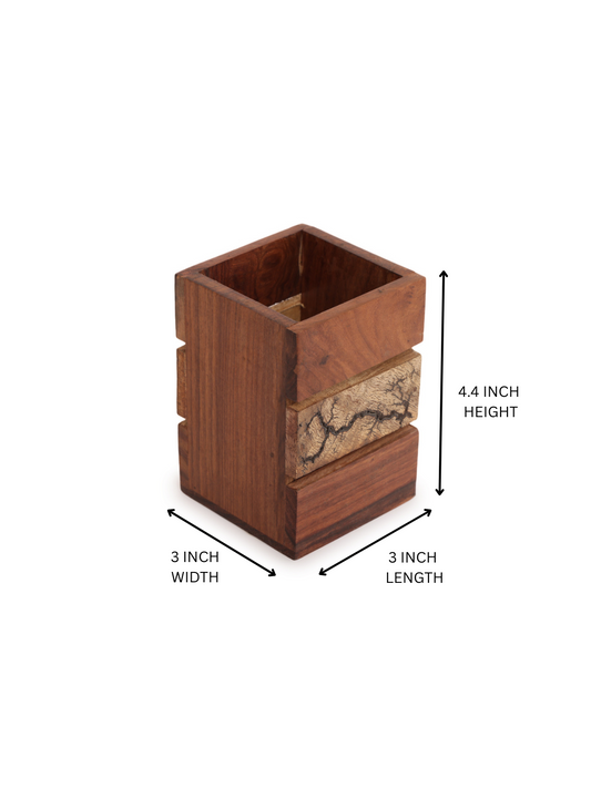 Handcrafted Wooden Multi-Compartment  Cutlery Holder & Organizer