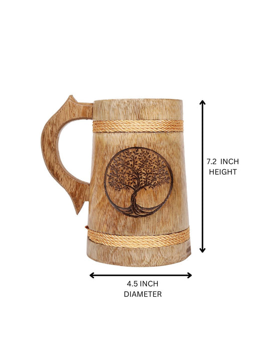 Homeique Rustic Wooden Bear Mugs