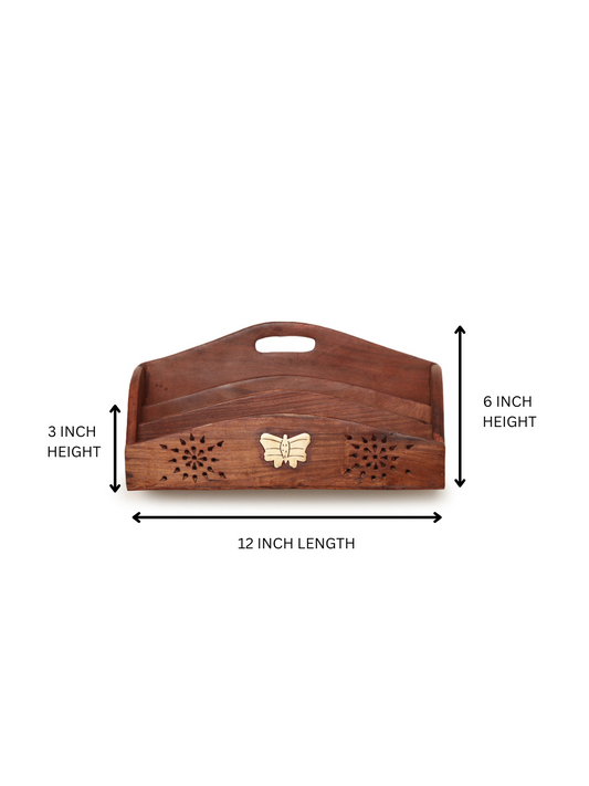 Homeique Handcrafted Wooden Letter Rack Organizer