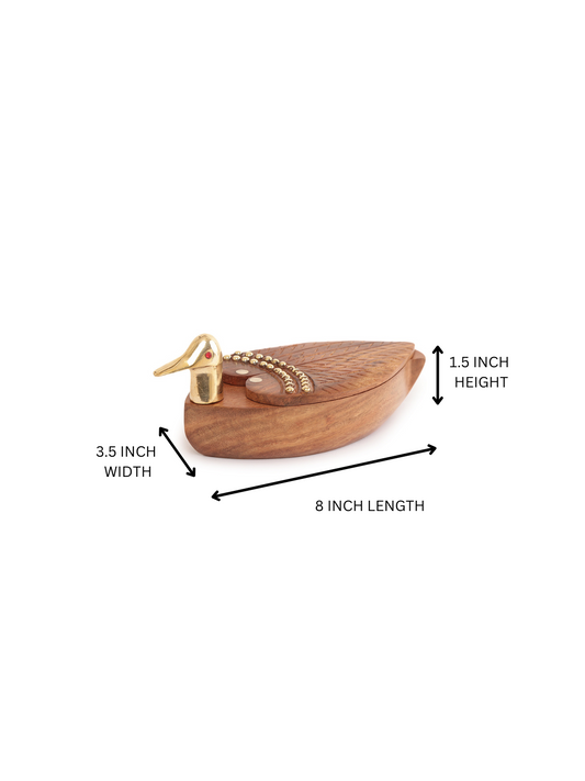 Handcrafted Wooden Duck Coaster with  Brass Stud Detailing - Single Piece