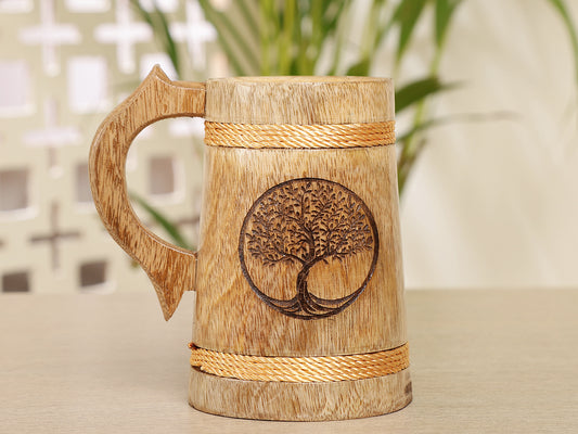 Homeique Rustic Wooden Bear Mugs