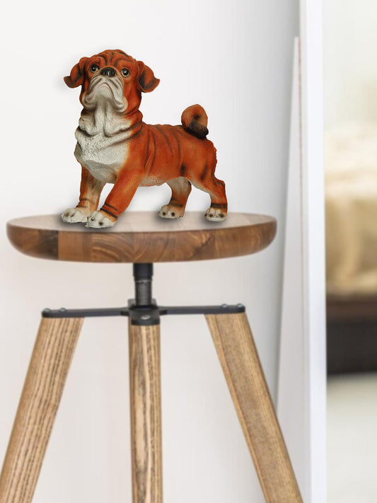 Pug Dog for Garden Decoration, Home Decoration, Kids Room Decor, Real Looking Dog Figure(Pug Dog pack of 1, Orange)