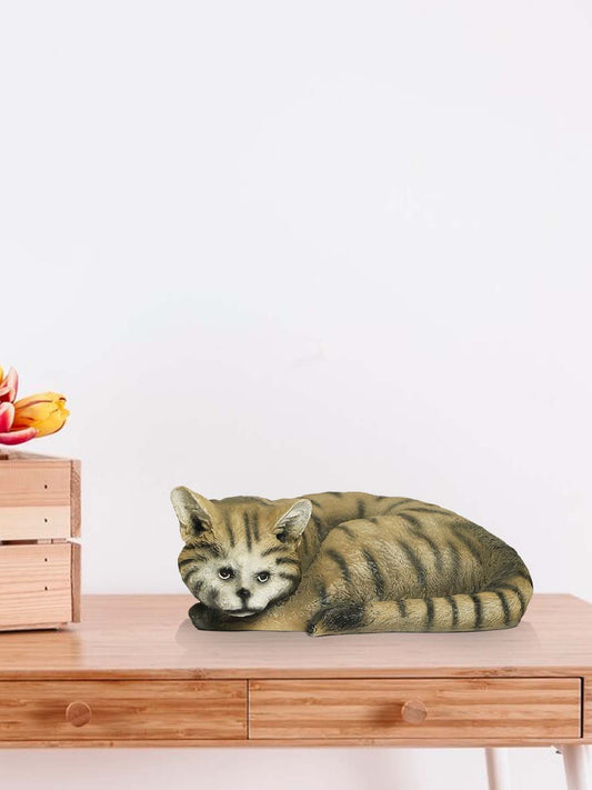 Resin Cat Showpiece for Table and Home décor Good Luck Wealth Cat Show Piece for Gift