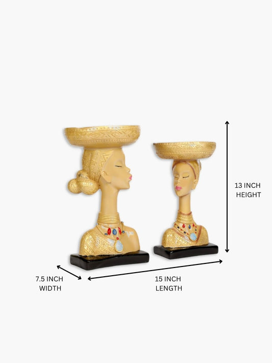 Modern Abstract Home Decor Sculpture - Contemporary Art for Living Room, Office, and Bedroom (Jaipuri Lady)