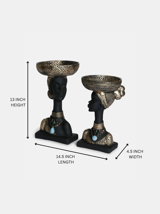 Modern Abstract Home Decor Sculpture - Contemporary Art for Living Room, Office, and Bedroom (Jaipuri Lady)