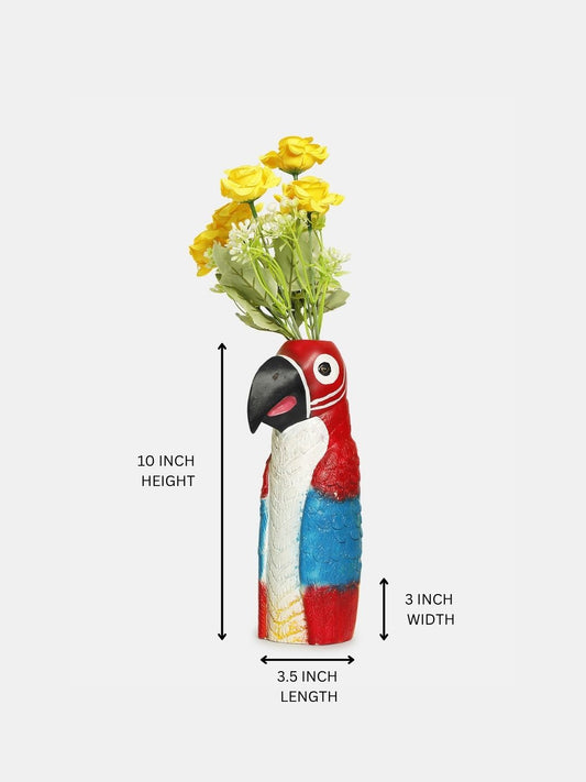 Animal Statue Indoor Planter Pot Showpiece Figurines- Parrot- Decorative Accent for Home, Office, Interior Decor, Gifting